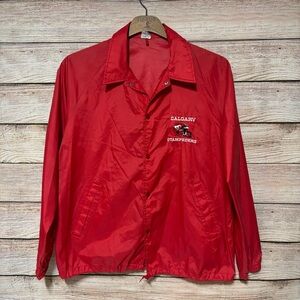 Vintage Starter Calgary Stampeders CFL Men's Large Red Windbreaker‎ Coach Jacket